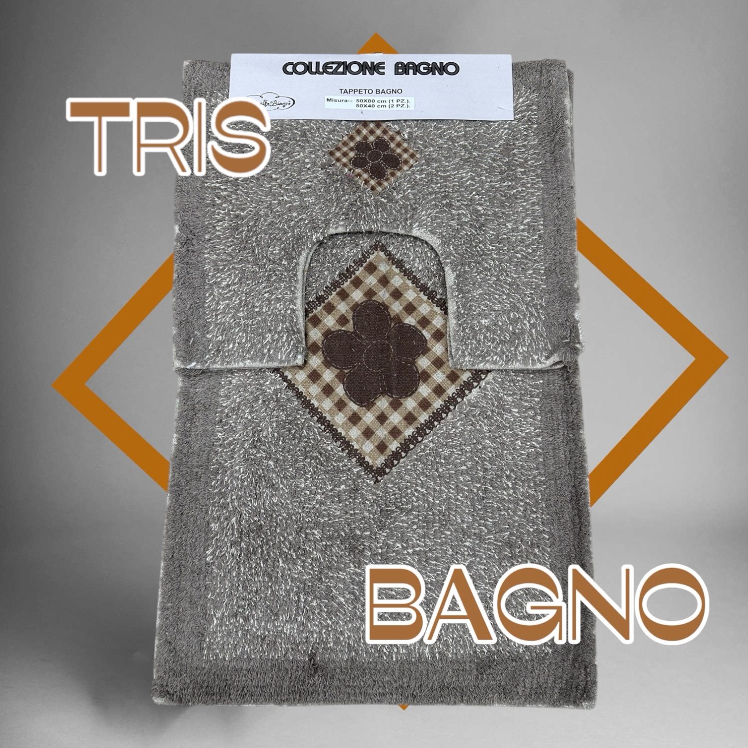 Tris Bagno mod FIORE , Set da Bagno 3 pezzi